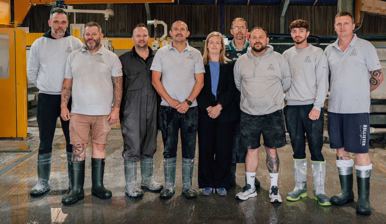 The Elliott Stone Works team in Cranleigh, Surrey — specialists in quartz, granite and porcelain worktops
